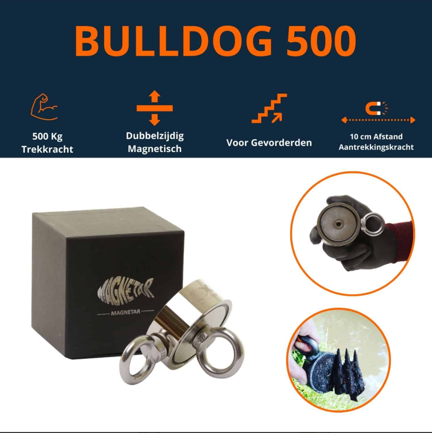 Magnetar Bulldog 500 vismagneet – Dubbelzijdig – 500 KG