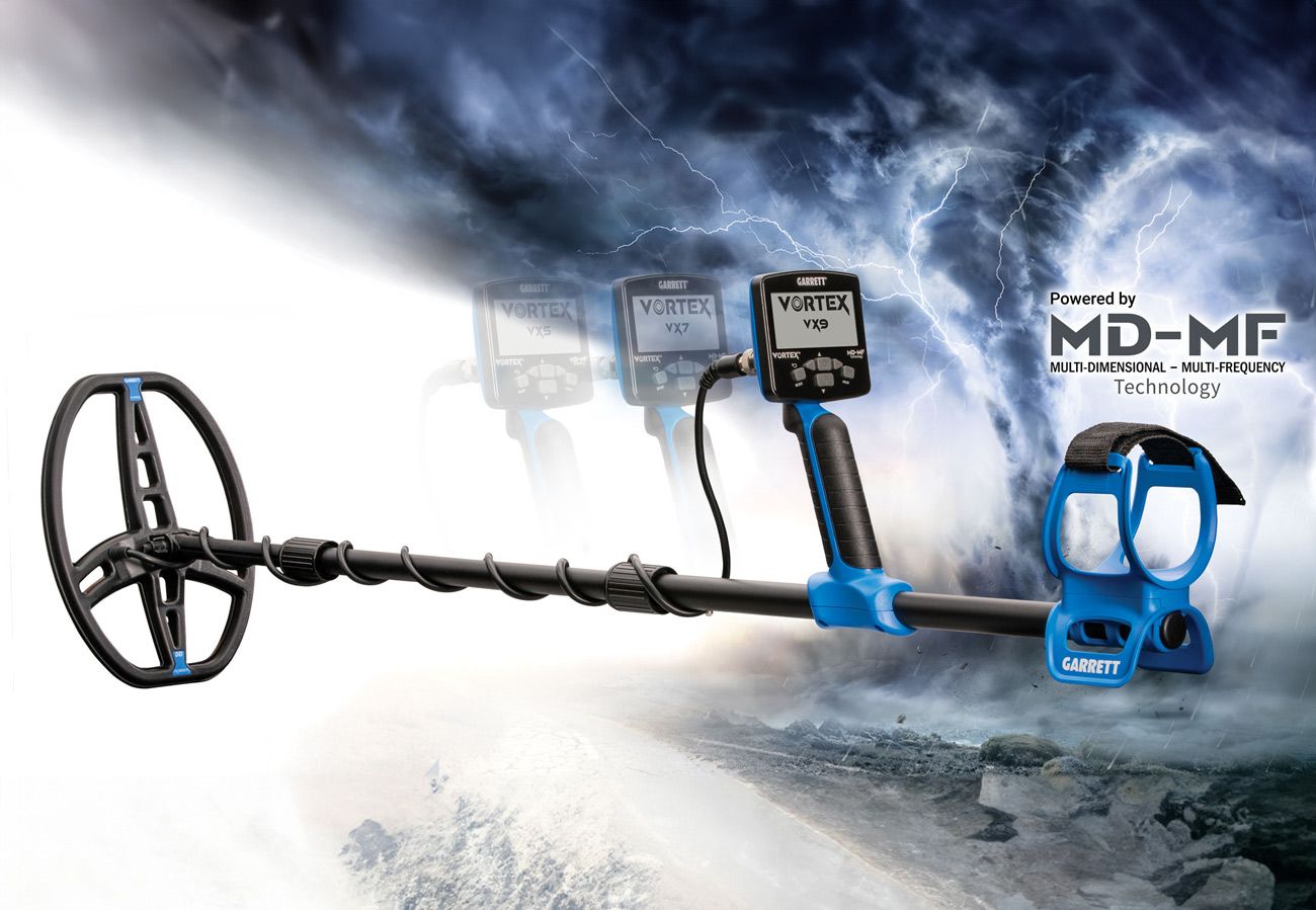 Garrett Vortex VX9 metaaldetector met accessoires