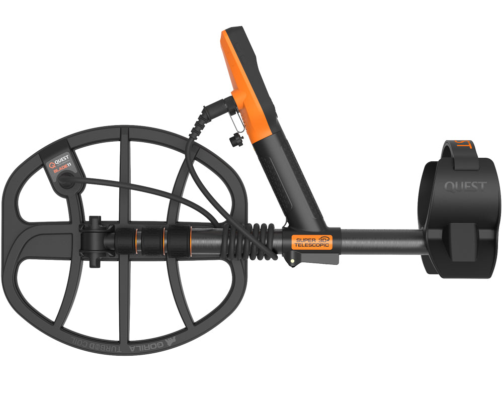Quest X10 IDmaxX metaaldetector met WireFree Lite hoofdtelefoon en gratis XPointer pinpointer