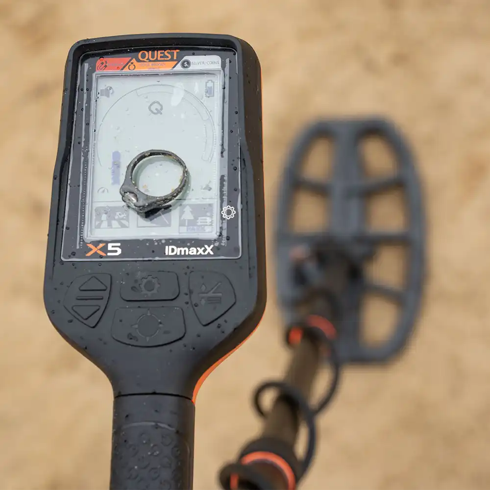 Quest X5 IDmaxX metaaldetector met gratis XPointer pinpointer en hoofdtelefoon