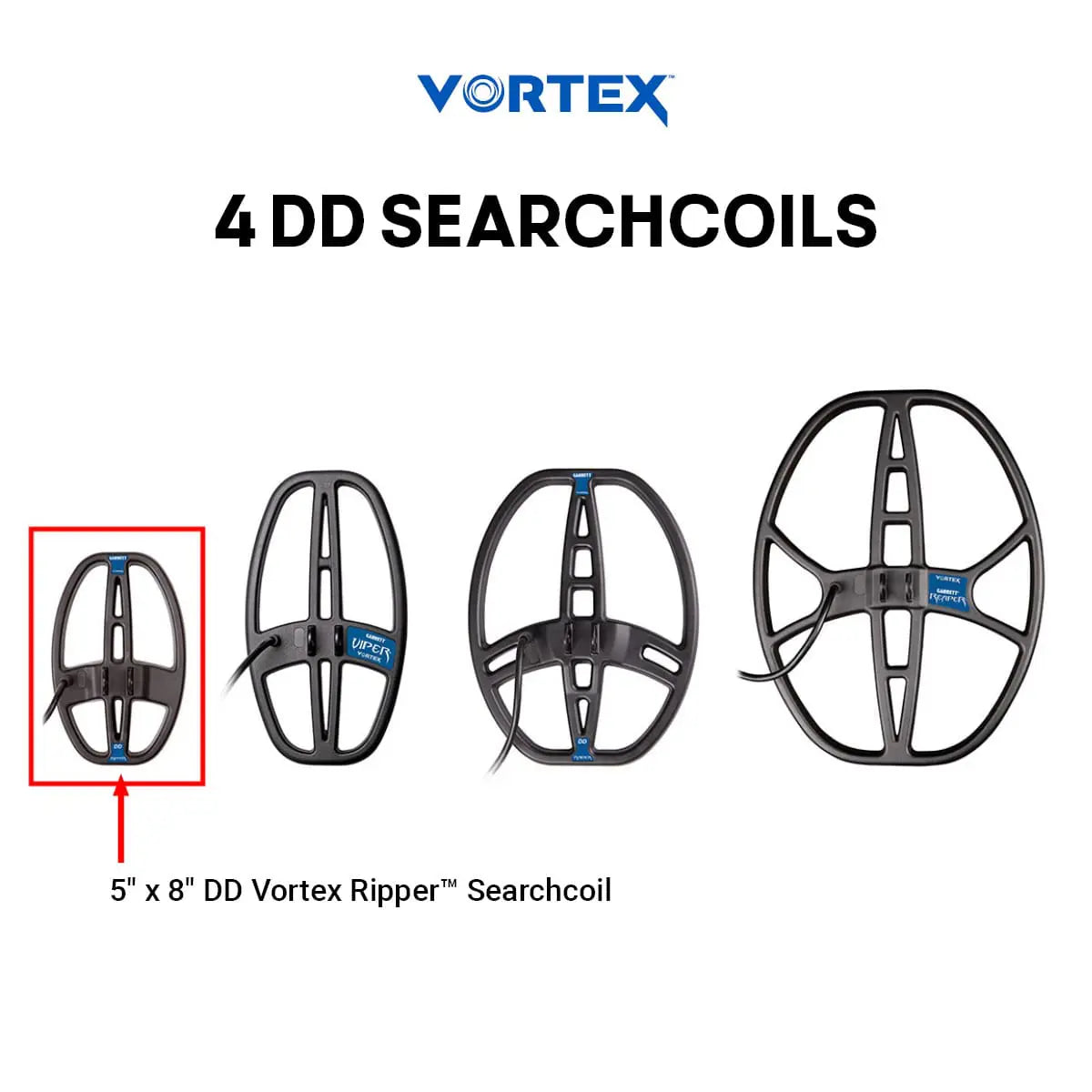 Garrett Vortex 5 x 8" Ripper DD zoekspoel