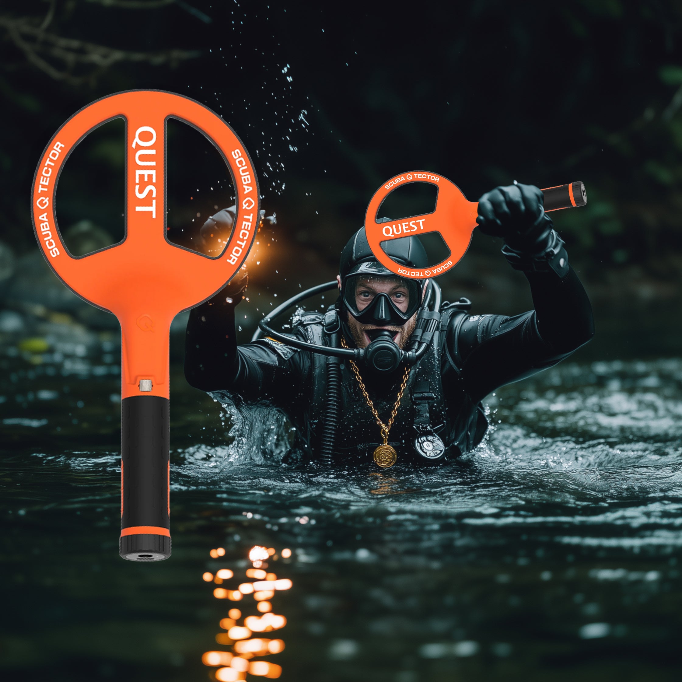 Quest Scuba Tector 2 onderwater detector oranje