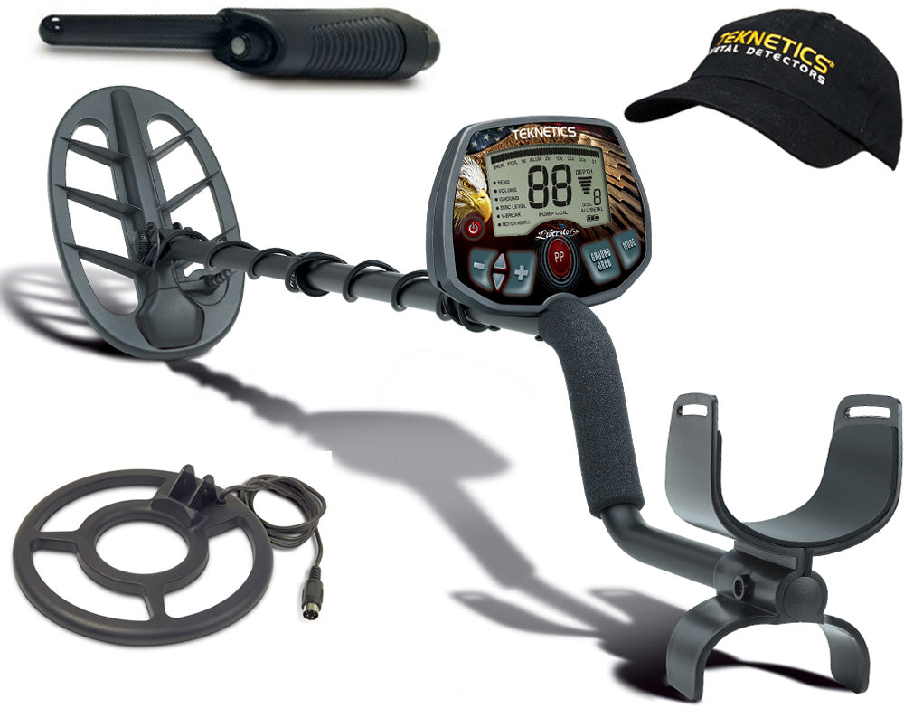 Teknetics Liberator metaaldetector + 8" zoekspoel + pinpointer + pet