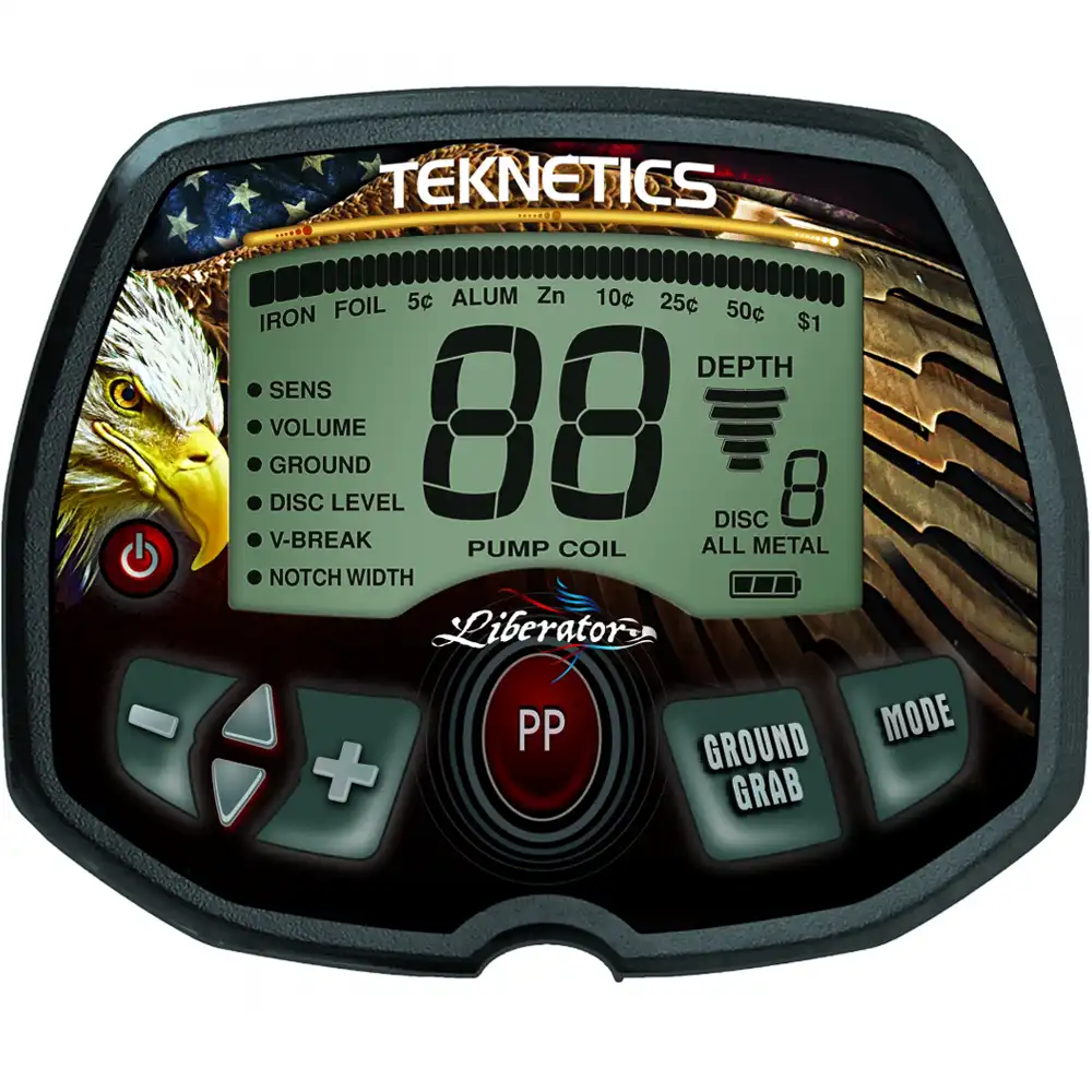 Teknetics Liberator metaaldetector + 8" zoekspoel + pinpointer + pet