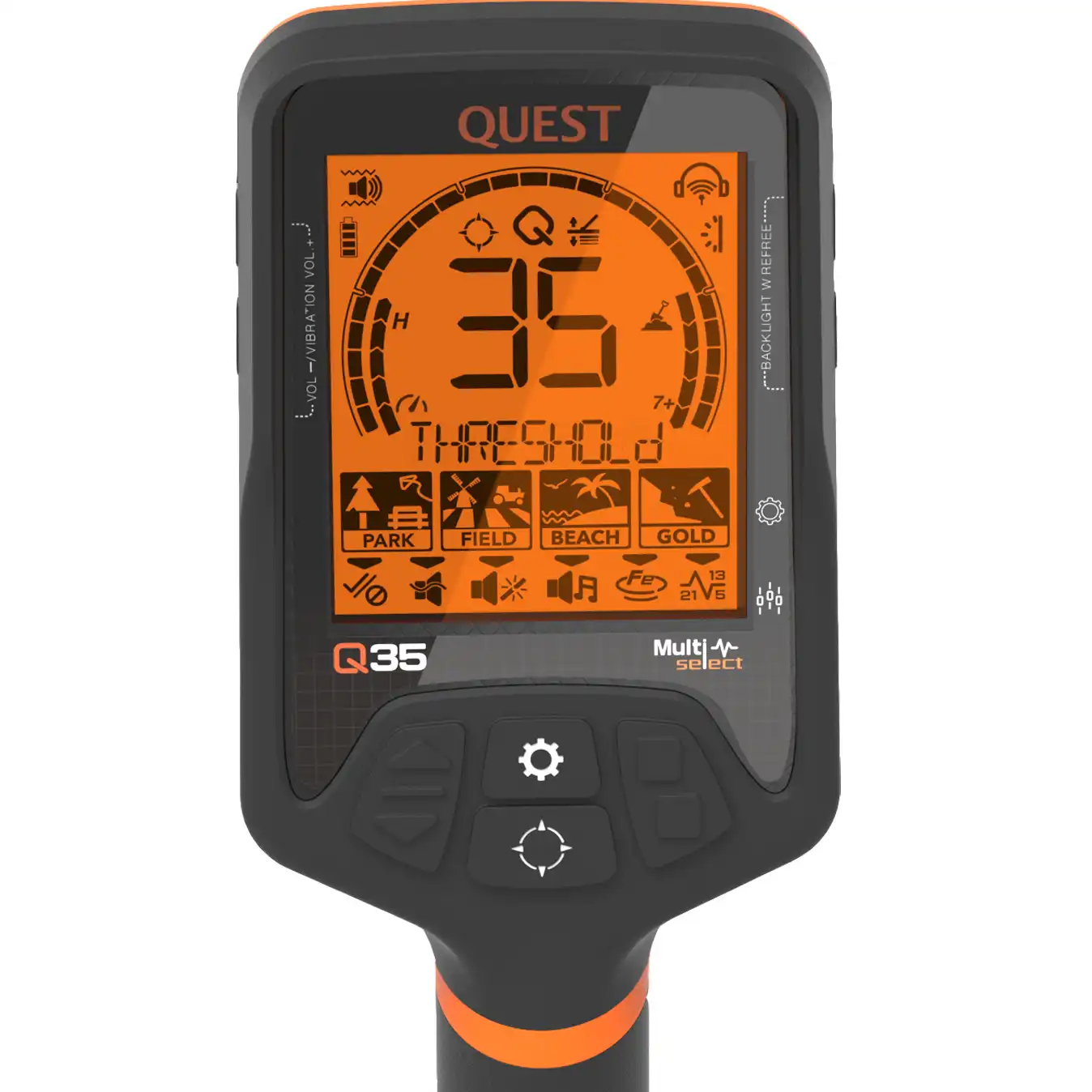 Quest Q35 metaaldetector met draadloze hoofdtelefoon en gratis XPointer pinpointer