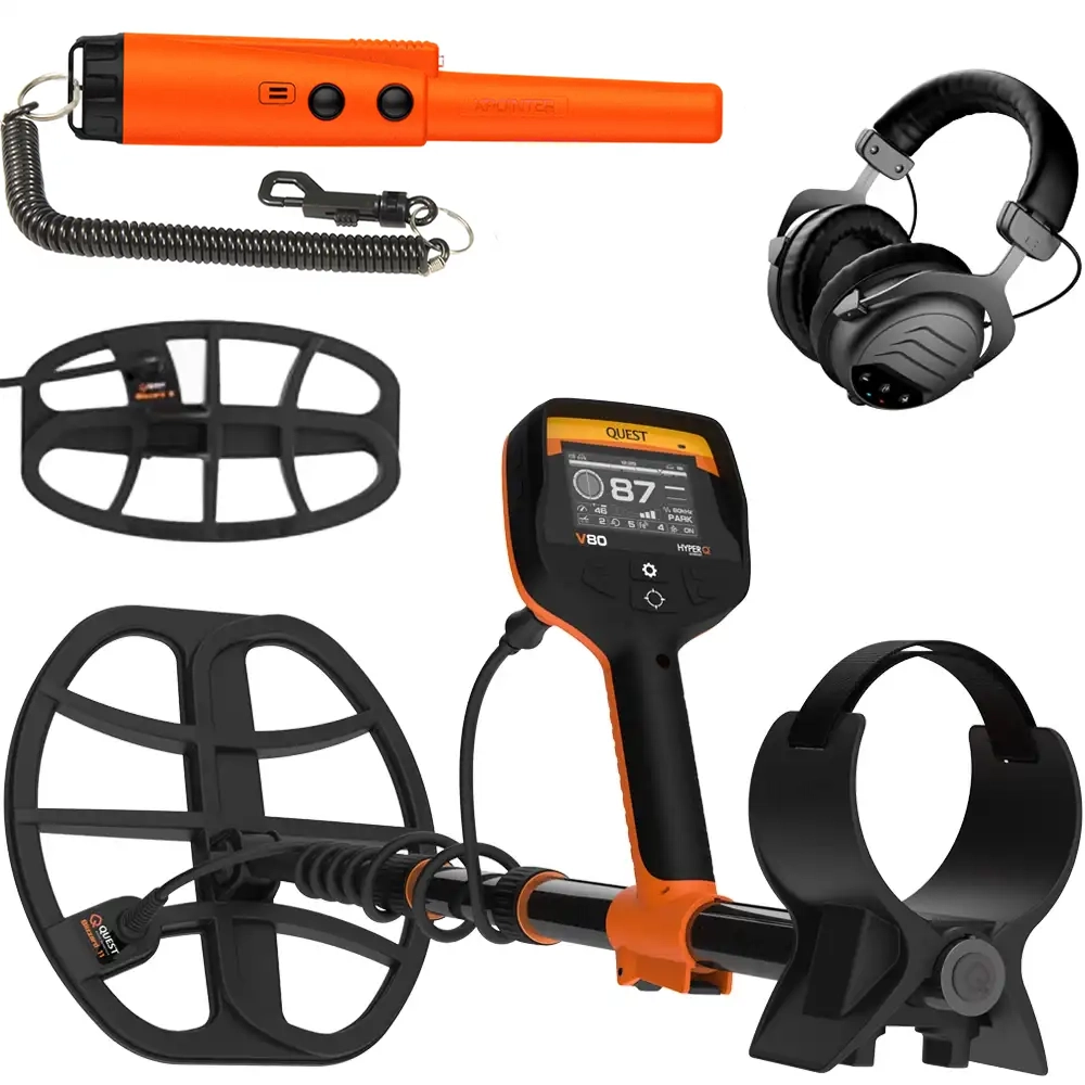 Quest V80 Double Blizzard metaaldetector + gratis XPointer Orange pinpointer