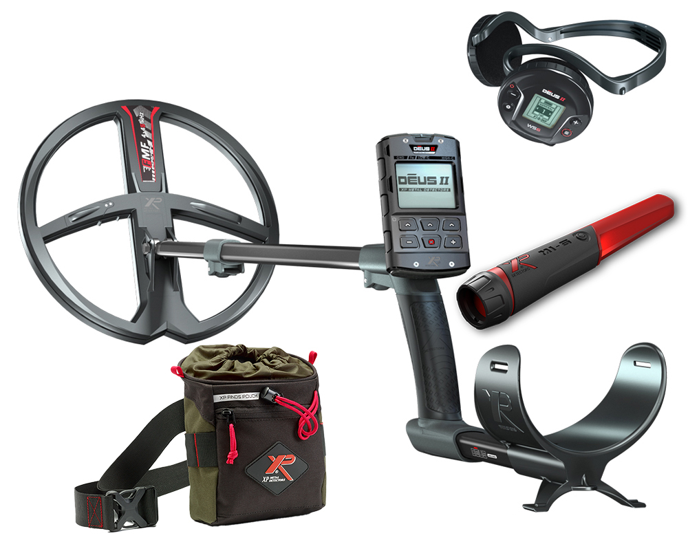 XP DEUS 2 FMF 28 RC WS6 metaaldetector complete set met MI-6 pinpointer